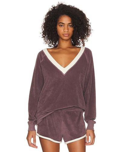 The Great The Microterry V-neck Sweatshirt - Purple