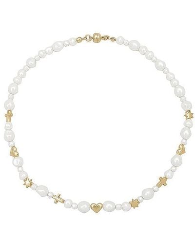 Luv Aj The Etoile Pearl Stud Necklace - White