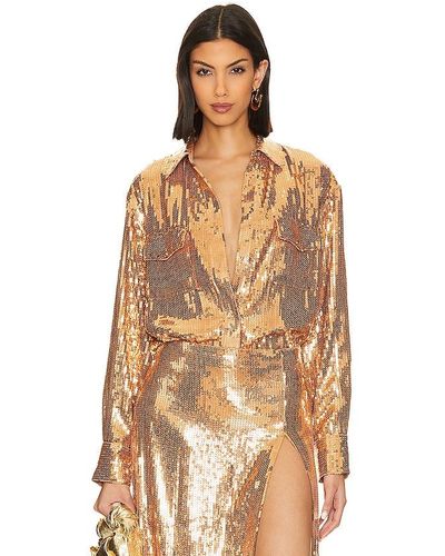 retroféte Carlotta Top - Metallic