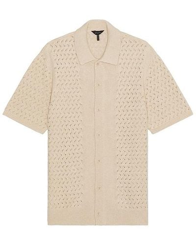 Good Man Brand Essex Short Sleeve Open Knit Shirt - White