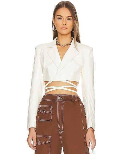 h:ours Alvina Cropped Blazer - Brown