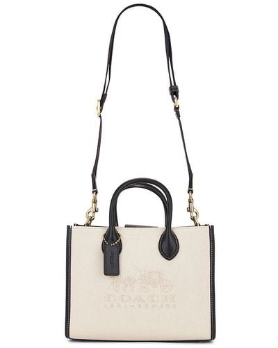 COACH Canvas New Ace Small Tote - Natural