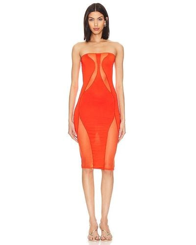 OW Collection Swirl Tube Dress - Red