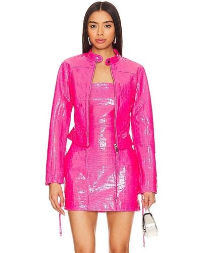 retroféte Brynn Leather Jacket - Pink