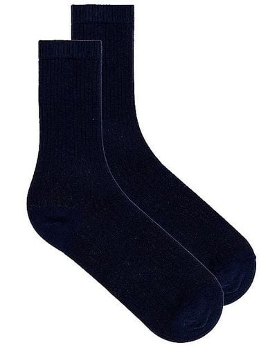 Stems Eco-conscious Cashmere Crew Socks - Blue