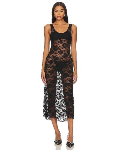 Indah Amara Lace Midi Dress - Black