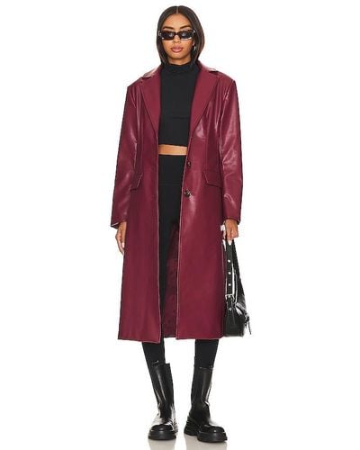 Apparis X Mansur Gavriel Collaboration Liv Apple Leather Coat - Red