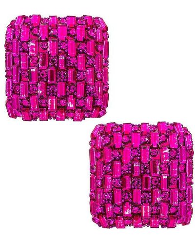 8 Other Reasons Square Stud Earring - Pink