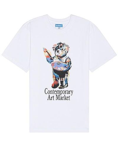 Market Art Bear T-shirt - White