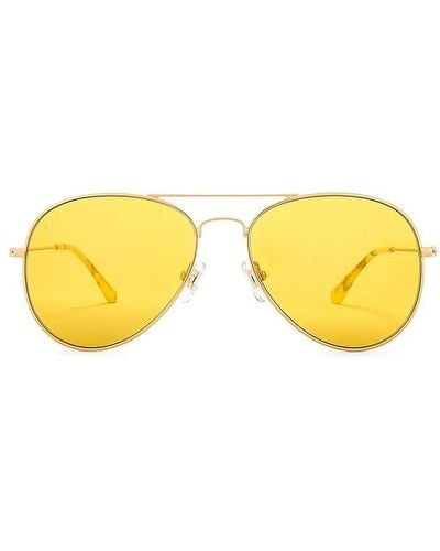 DIFF Gafas de sol cruz - Amarillo