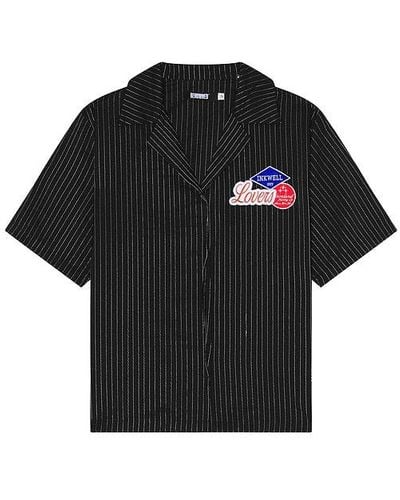 RENOWNED Crinkle Lovers Patch Button Up Shirt - Black