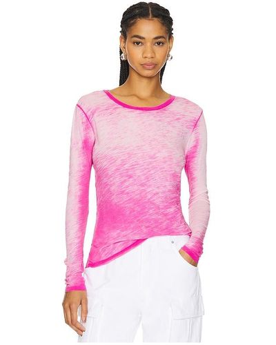 Goldie Long Sleeve Crew Tee Shirt - Pink