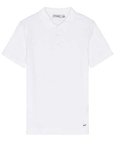 Jonathan Simkhai Barron Short Sleeve Polo - White