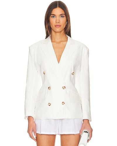 Central Park West Niall Double Breasted Blazer - White