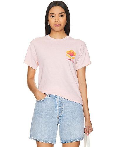 Free & Easy In Bloom Tee In Peach. - Size L (also In M, S, Xl/1x) - White