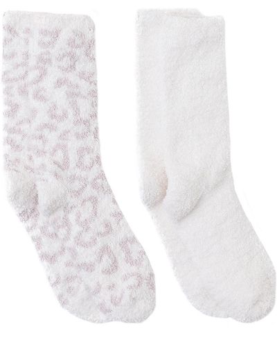 Barefoot Dreams Cozychic Barefoot In The Wild 2 Pair Sock Set - ホワイト