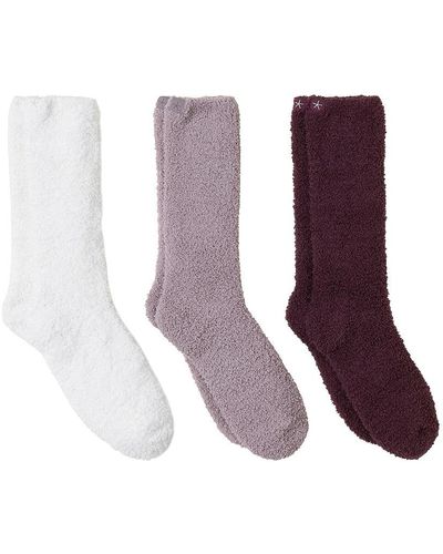 Barefoot Dreams Cozychic 3 Pair Sock Set In Fig Multi - パープル