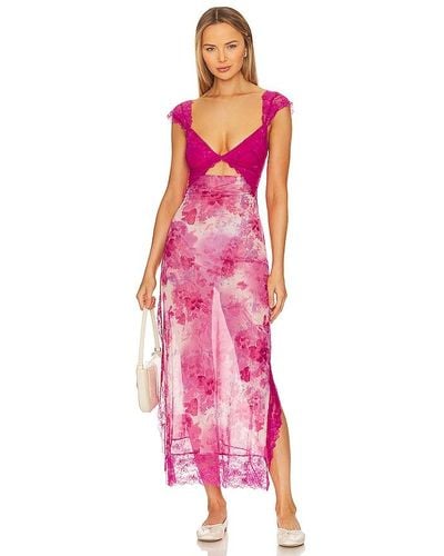 Free People Suddenly Fine Maxi Slip - Pink