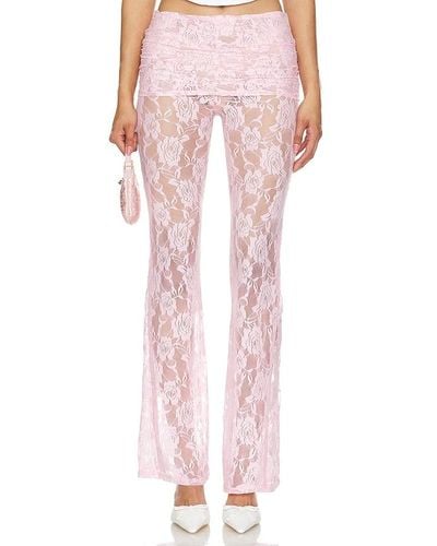 ZEMETA Flower Mesh Skirt Trousers - Pink