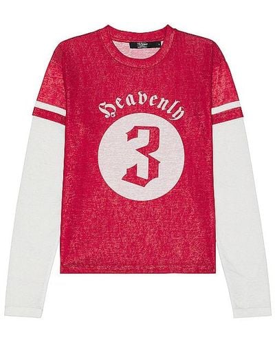 Jaded London Double Layer Varsity Top - Red