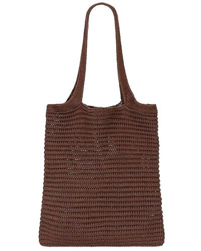 Onia Linen Knit Tote - Brown