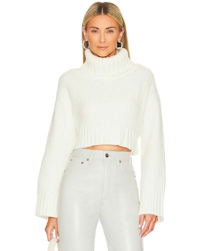 Lovers + Friends Feya Cropped Pullover - White