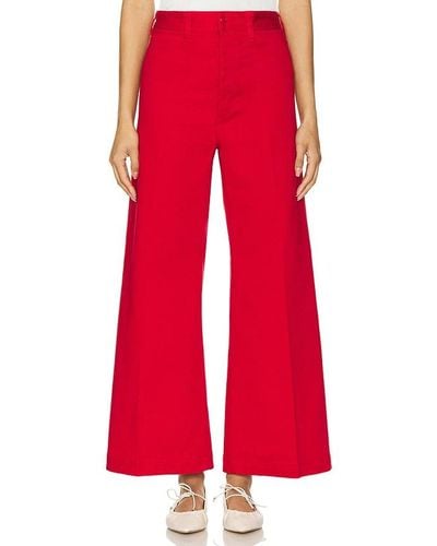 Polo Ralph Lauren PANTALON CROPPED JAMBES LARGES - Rouge