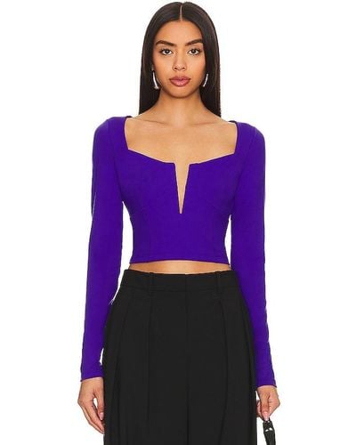 Susana Monaco Corset Long Sleeve Top - Purple