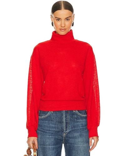 Sanctuary Ruched Sleeve Top - Red