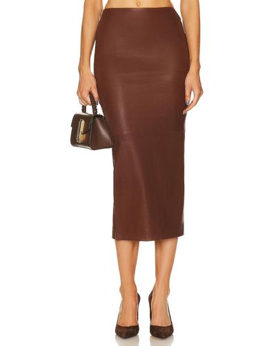 SPRWMN Leather Tube Skirt - ブラウン