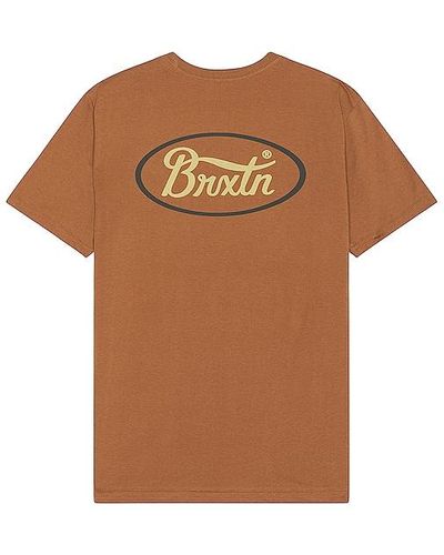 Brixton Parsons Short Sleeve Tailored Tee - Brown