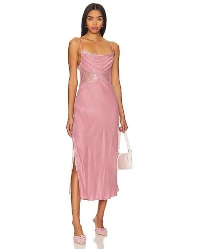 For Love & Lemons Ruby Midi Dress - Pink
