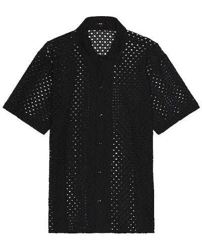 Neuw Curtis Short Sleeve Broderie Shirt - Black