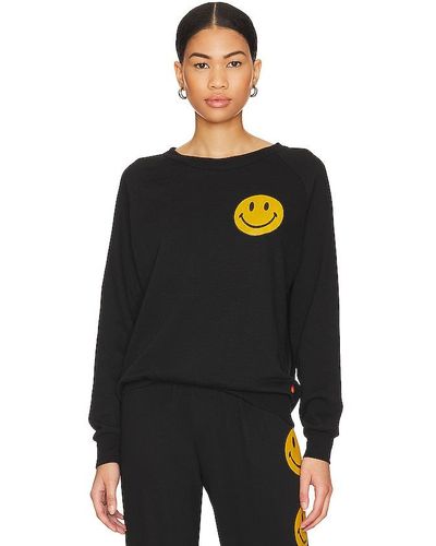 Aviator Nation SWEATSHIRT MIT RUNDHALSAUSSCHNITT SMILEY 2 - Schwarz