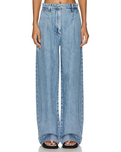 Rag & Bone JAMBES LARGES FEATHERWEIGHT ABIGALE PLEATED - Bleu