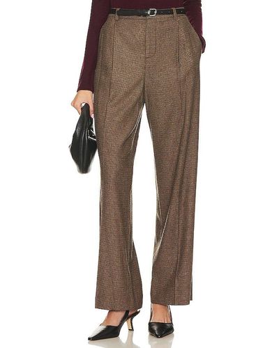 Vince Houndstooth Pleat Front Pant - Brown