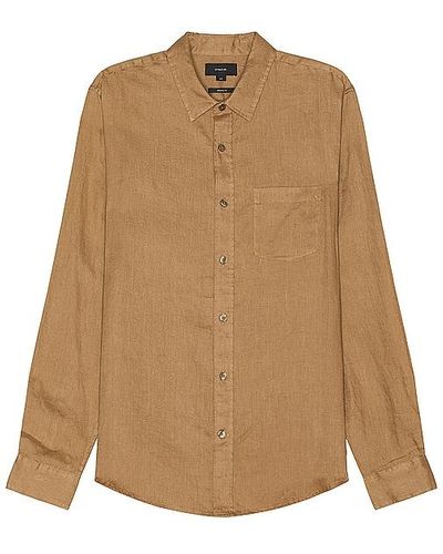 Vince Linen Long Sleeve Shirt - Natural