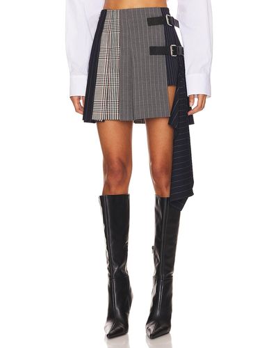 Monse Patchwork Pleated Mini Skirt - ブラック