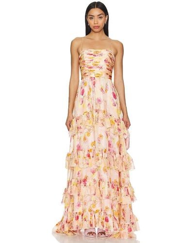 AMUR Mallory Tiered Gown - Natural