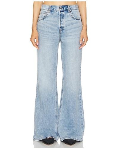 GRLFRND X Maggie Macdonald Jade Low Rise Relaxed Flare - Blue