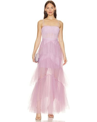 BCBGMAXAZRIA Corset Tulle Gown - ピンク