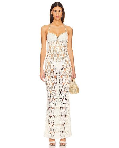 Tularosa Marla Crochet Maxi Dress - White