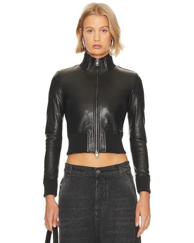 DIESEL Hung Leather Jacket - ブラック