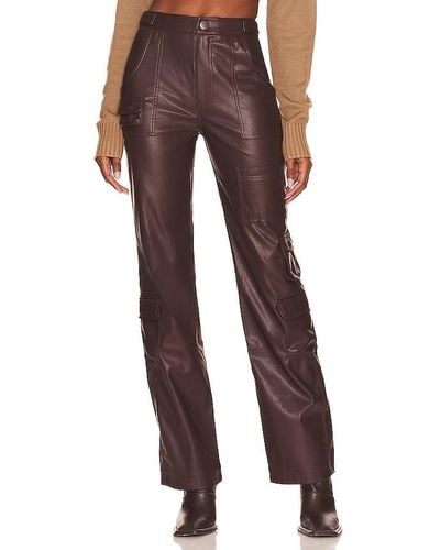 LPA Germano Faux Leather Cargo Pant - Brown