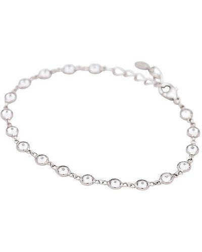 Shashi Bezel Diamond Tennis Bracelet - ホワイト