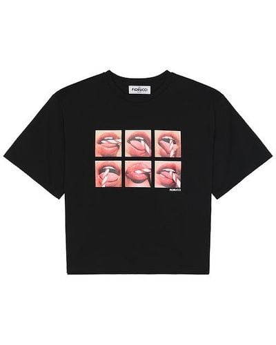 Fiorucci Mouth Print Padded T-shirt - Black