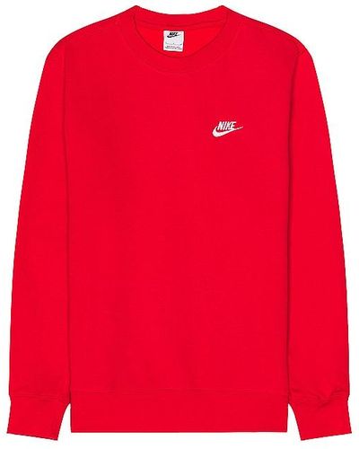 Nike Club Fleece Crew - Red