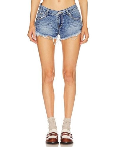 One Teaspoon Dukes Low Waist Denim Short - Blue