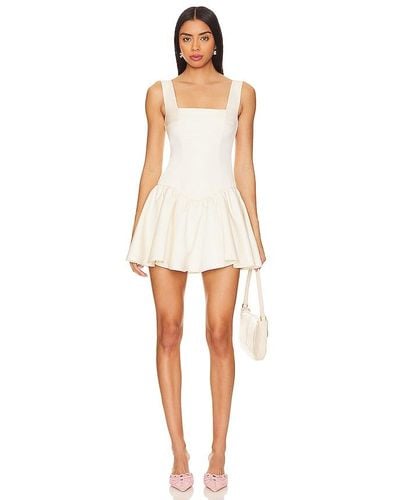 WeWoreWhat Corset Peplum Satin Mini Dress - White