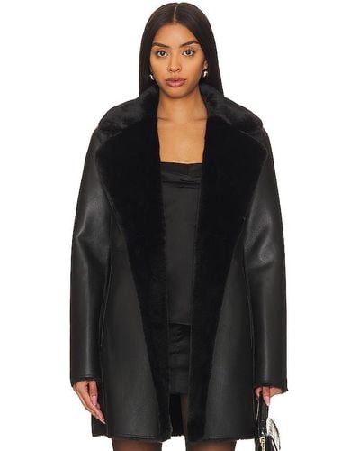 Generation Love Megan Reversible Faux Fur Coat - Black